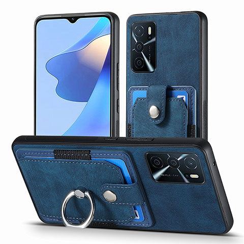 Silikon Hülle Handyhülle Gummi Schutzhülle Flexible Leder Tasche SD2 für Oppo A16 Blau