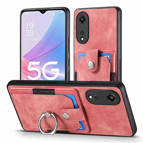 Silikon Hülle Handyhülle Gummi Schutzhülle Flexible Leder Tasche SD2 für Oppo A58 5G Rosa