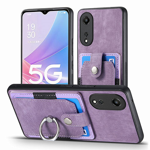 Silikon Hülle Handyhülle Gummi Schutzhülle Flexible Leder Tasche SD2 für Oppo A78 5G Helles Lila