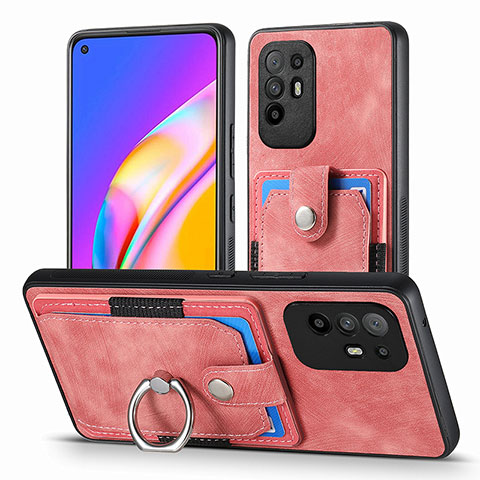 Silikon Hülle Handyhülle Gummi Schutzhülle Flexible Leder Tasche SD2 für Oppo A95 5G Rosa