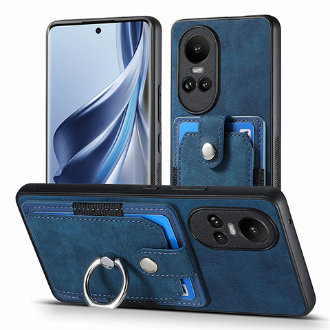 Silikon Hülle Handyhülle Gummi Schutzhülle Flexible Leder Tasche SD2 für Oppo Reno10 Pro 5G Blau