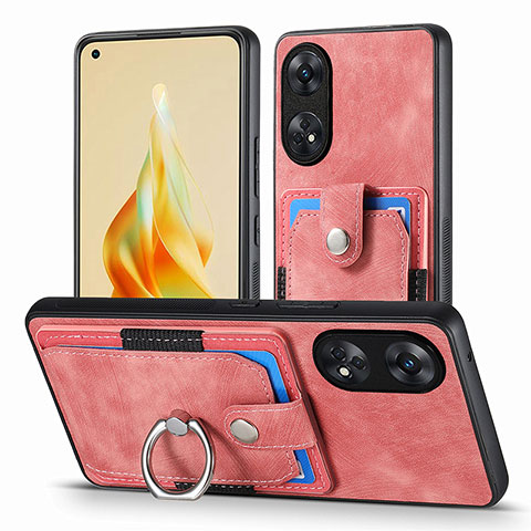 Silikon Hülle Handyhülle Gummi Schutzhülle Flexible Leder Tasche SD2 für Oppo Reno8 T 4G Rosa