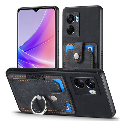 Silikon Hülle Handyhülle Gummi Schutzhülle Flexible Leder Tasche SD2 für Realme V23 5G Schwarz