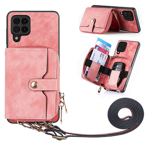 Silikon Hülle Handyhülle Gummi Schutzhülle Flexible Leder Tasche SD2 für Samsung Galaxy F12 Rosa