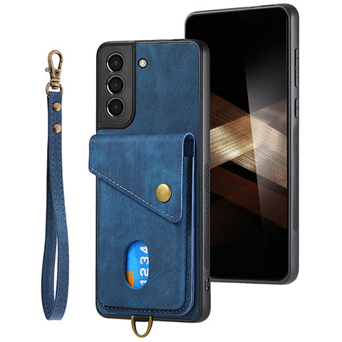 Silikon Hülle Handyhülle Gummi Schutzhülle Flexible Leder Tasche SD2 für Samsung Galaxy S24 5G Blau