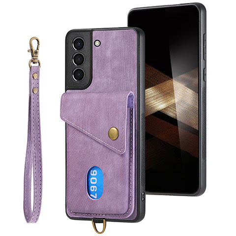 Silikon Hülle Handyhülle Gummi Schutzhülle Flexible Leder Tasche SD2 für Samsung Galaxy S24 5G Helles Lila