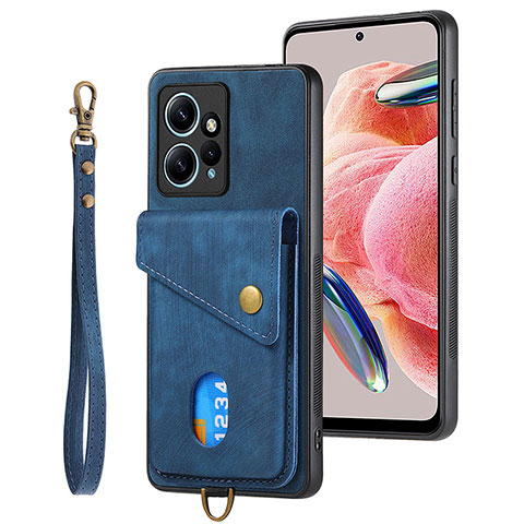 Silikon Hülle Handyhülle Gummi Schutzhülle Flexible Leder Tasche SD2 für Xiaomi Redmi Note 12 4G Blau