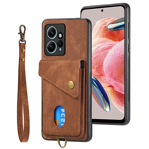 Silikon Hülle Handyhülle Gummi Schutzhülle Flexible Leder Tasche SD2 für Xiaomi Redmi Note 12 4G Braun