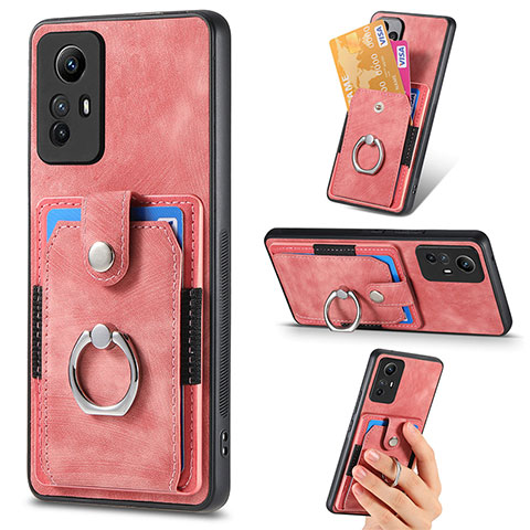 Silikon Hülle Handyhülle Gummi Schutzhülle Flexible Leder Tasche SD2 für Xiaomi Redmi Note 12S Rosa