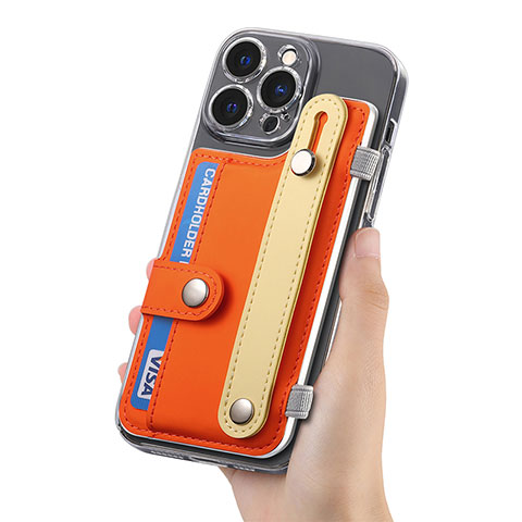 Silikon Hülle Handyhülle Gummi Schutzhülle Flexible Leder Tasche SD3 für Apple iPhone 15 Pro Max Orange