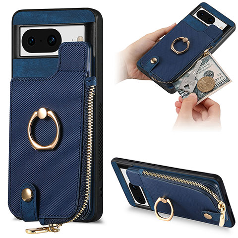 Silikon Hülle Handyhülle Gummi Schutzhülle Flexible Leder Tasche SD3 für Google Pixel 8 5G Blau