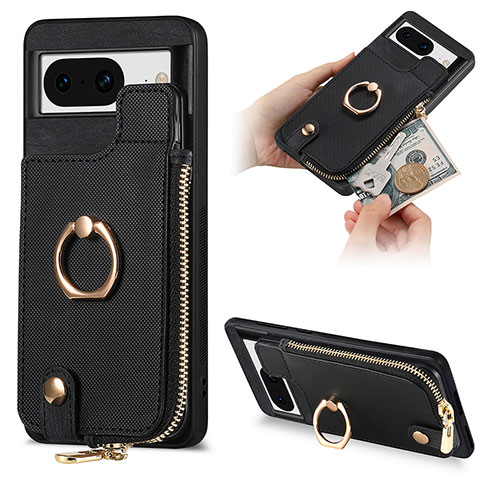 Silikon Hülle Handyhülle Gummi Schutzhülle Flexible Leder Tasche SD3 für Google Pixel 8 5G Schwarz