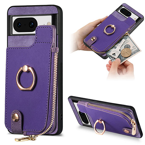 Silikon Hülle Handyhülle Gummi Schutzhülle Flexible Leder Tasche SD3 für Google Pixel 8 5G Violett