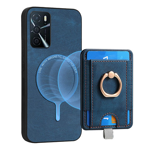 Silikon Hülle Handyhülle Gummi Schutzhülle Flexible Leder Tasche SD3 für Oppo A16 Blau