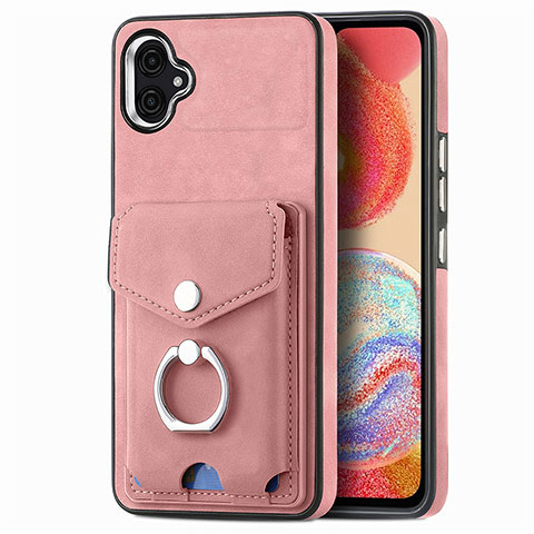 Silikon Hülle Handyhülle Gummi Schutzhülle Flexible Leder Tasche SD3 für Samsung Galaxy A04 4G Rosa