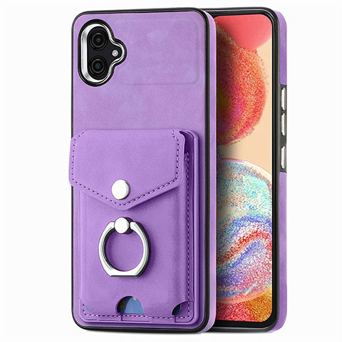 Silikon Hülle Handyhülle Gummi Schutzhülle Flexible Leder Tasche SD3 für Samsung Galaxy A04E Violett