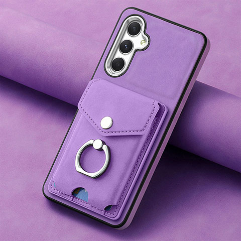 Silikon Hülle Handyhülle Gummi Schutzhülle Flexible Leder Tasche SD3 für Samsung Galaxy A14 4G Violett