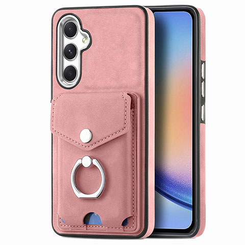 Silikon Hülle Handyhülle Gummi Schutzhülle Flexible Leder Tasche SD3 für Samsung Galaxy A34 5G Rosa