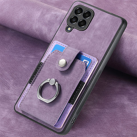 Silikon Hülle Handyhülle Gummi Schutzhülle Flexible Leder Tasche SD3 für Samsung Galaxy M33 5G Violett