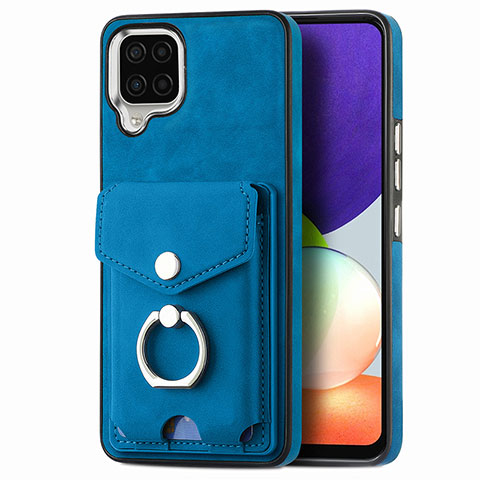 Silikon Hülle Handyhülle Gummi Schutzhülle Flexible Leder Tasche SD4 für Samsung Galaxy A22 4G Blau