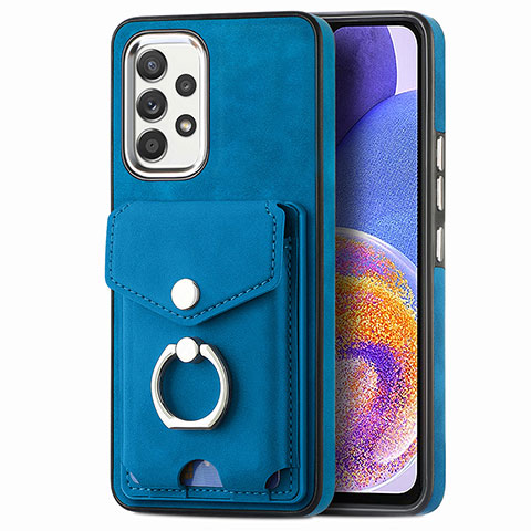 Silikon Hülle Handyhülle Gummi Schutzhülle Flexible Leder Tasche SD4 für Samsung Galaxy A23 4G Blau