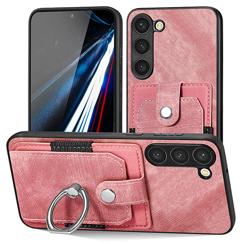 Silikon Hülle Handyhülle Gummi Schutzhülle Flexible Leder Tasche SD5 für Samsung Galaxy S23 5G Rosa