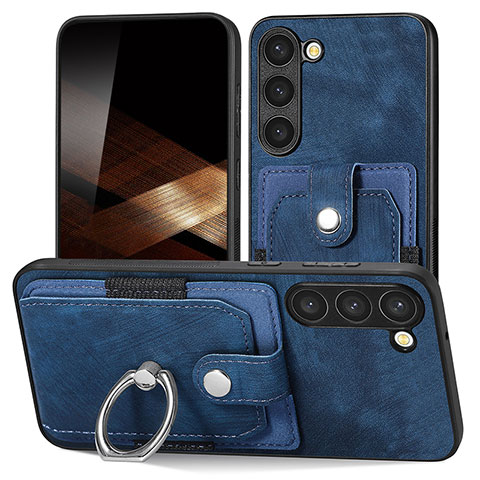 Silikon Hülle Handyhülle Gummi Schutzhülle Flexible Leder Tasche SD5 für Samsung Galaxy S24 Plus 5G Blau