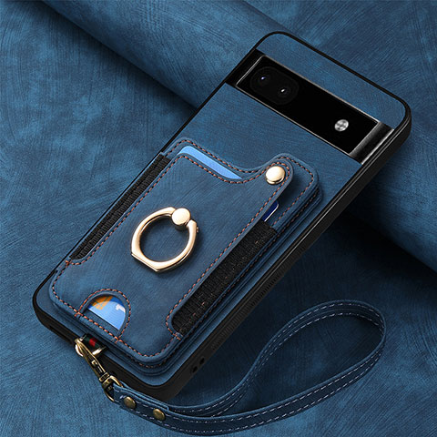 Silikon Hülle Handyhülle Gummi Schutzhülle Flexible Leder Tasche SD6 für Google Pixel 8 Pro 5G Blau