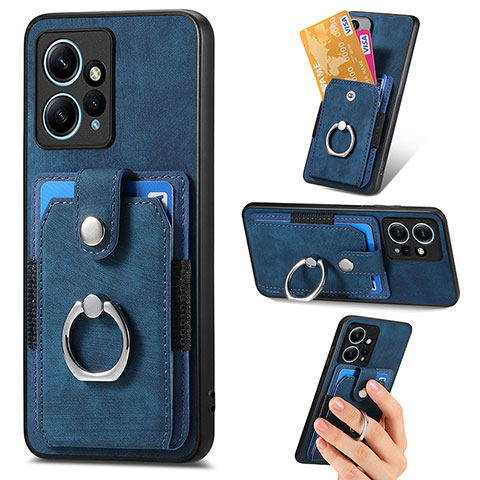 Silikon Hülle Handyhülle Gummi Schutzhülle Flexible Leder Tasche SD6 für Xiaomi Redmi Note 12 4G Blau