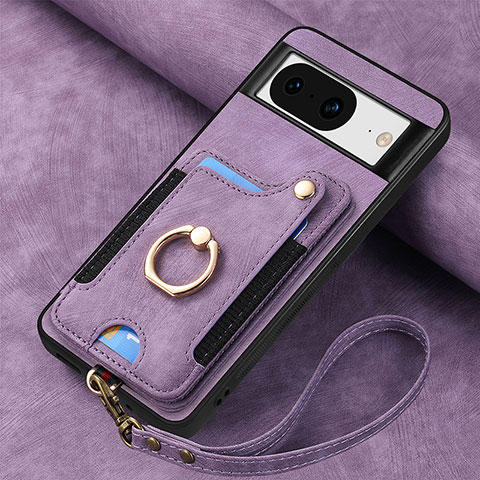 Silikon Hülle Handyhülle Gummi Schutzhülle Flexible Leder Tasche SD8 für Google Pixel 8 5G Violett