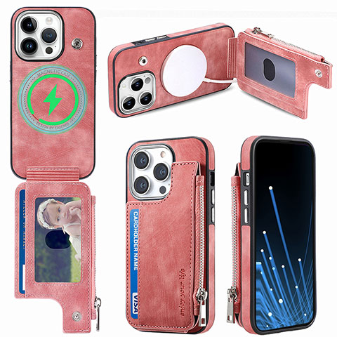 Silikon Hülle Handyhülle Gummi Schutzhülle Flexible Leder Tasche SD9 für Apple iPhone 13 Pro Rosa