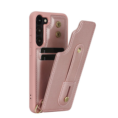 Silikon Hülle Handyhülle Gummi Schutzhülle Flexible Leder Tasche SY1 für Samsung Galaxy S23 5G Rosegold