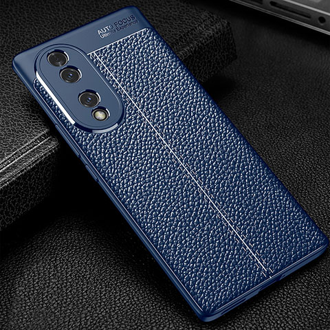 Silikon Hülle Handyhülle Gummi Schutzhülle Flexible Leder Tasche WL1 für Huawei Honor 70 5G Blau