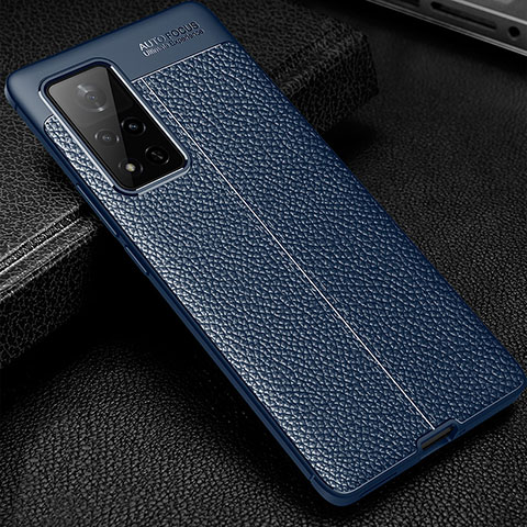 Silikon Hülle Handyhülle Gummi Schutzhülle Flexible Leder Tasche WL1 für Huawei Honor V40 5G Blau