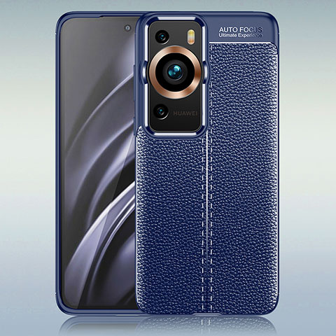 Silikon Hülle Handyhülle Gummi Schutzhülle Flexible Leder Tasche WL1 für Huawei P60 Pro Blau