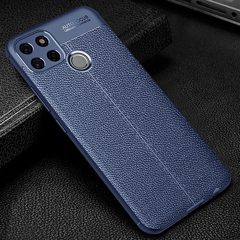 Silikon Hülle Handyhülle Gummi Schutzhülle Flexible Leder Tasche WL1 für Realme 7i RMX2193 Blau