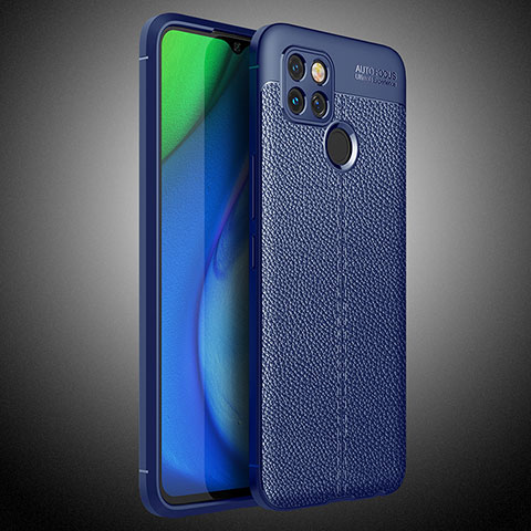 Silikon Hülle Handyhülle Gummi Schutzhülle Flexible Leder Tasche WL1 für Realme Q2i 5G Blau