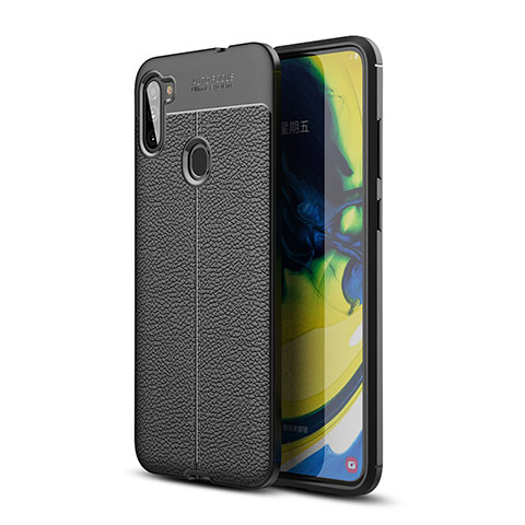 Silikon Hülle Handyhülle Gummi Schutzhülle Flexible Leder Tasche WL1 für Samsung Galaxy A11 Schwarz