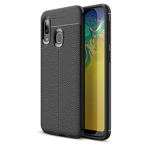 Silikon Hülle Handyhülle Gummi Schutzhülle Flexible Leder Tasche WL1 für Samsung Galaxy A20e Schwarz