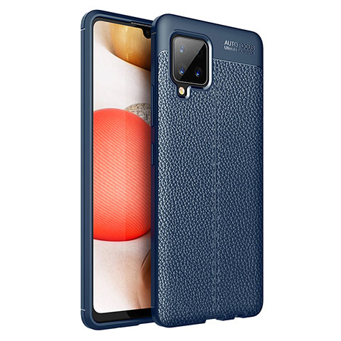 Silikon Hülle Handyhülle Gummi Schutzhülle Flexible Leder Tasche WL1 für Samsung Galaxy A42 5G Blau