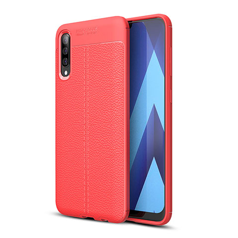 Silikon Hülle Handyhülle Gummi Schutzhülle Flexible Leder Tasche WL1 für Samsung Galaxy A70 Rot