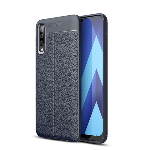 Silikon Hülle Handyhülle Gummi Schutzhülle Flexible Leder Tasche WL1 für Samsung Galaxy A70S Blau