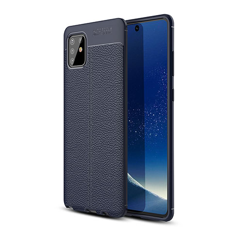 Silikon Hülle Handyhülle Gummi Schutzhülle Flexible Leder Tasche WL1 für Samsung Galaxy A81 Blau