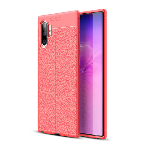 Silikon Hülle Handyhülle Gummi Schutzhülle Flexible Leder Tasche WL1 für Samsung Galaxy Note 10 Plus 5G Rot