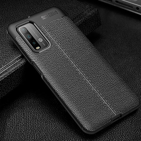 Silikon Hülle Handyhülle Gummi Schutzhülle Flexible Leder Tasche WL1 für Xiaomi Redmi 9T 4G Schwarz