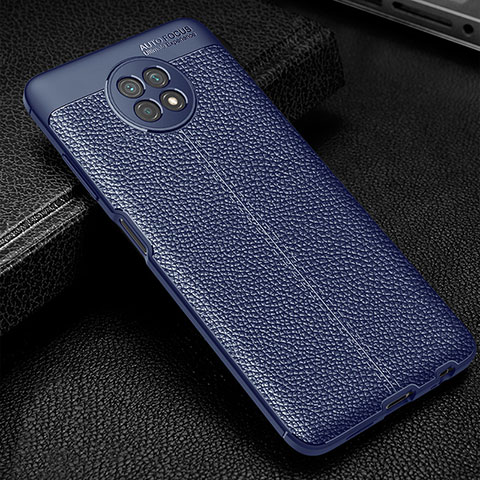 Silikon Hülle Handyhülle Gummi Schutzhülle Flexible Leder Tasche WL1 für Xiaomi Redmi Note 9 5G Blau