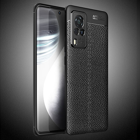 Silikon Hülle Handyhülle Gummi Schutzhülle Flexible Leder Tasche WL2 für Vivo X60 Pro 5G Schwarz