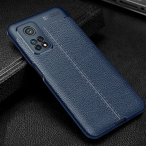 Silikon Hülle Handyhülle Gummi Schutzhülle Flexible Leder Tasche WL2 für Xiaomi Mi 10T Pro 5G Blau