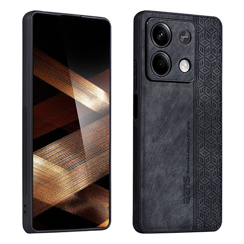 Silikon Hülle Handyhülle Gummi Schutzhülle Flexible Leder Tasche YZ1 für Xiaomi Redmi Note 13 5G Schwarz