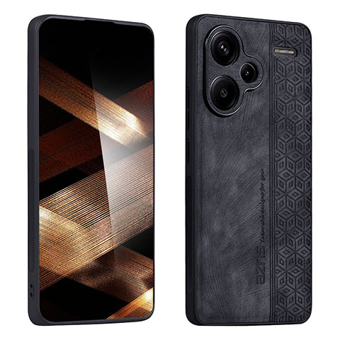 Silikon Hülle Handyhülle Gummi Schutzhülle Flexible Leder Tasche YZ2 für Xiaomi Redmi Note 13 Pro+ Plus 5G Schwarz